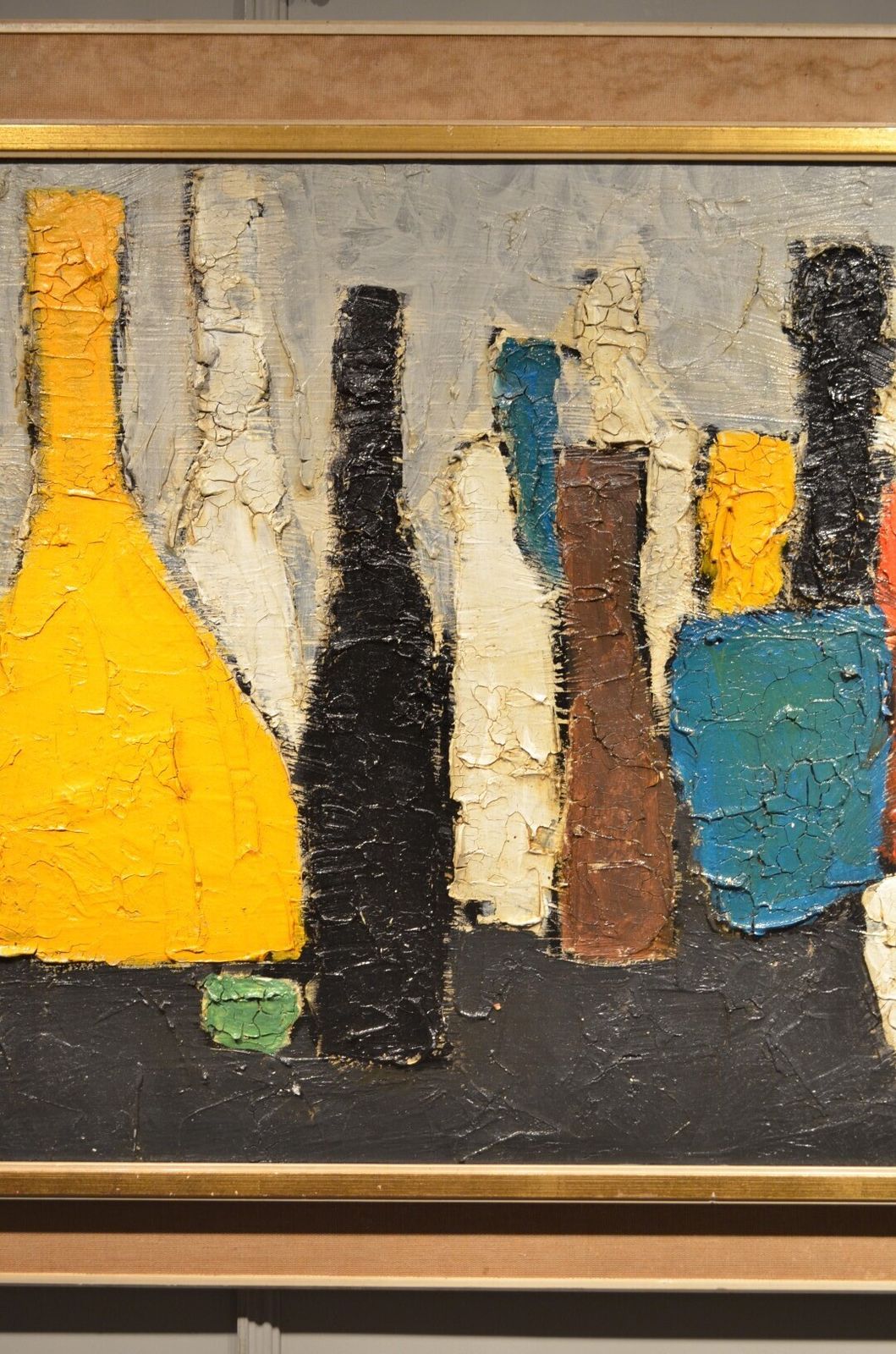photo for sale Decorative And Colourful Still Life Of Bottles Initialled Cv