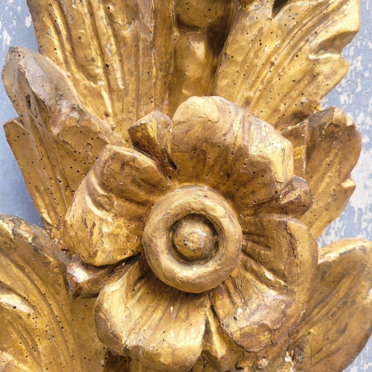 photo furniture Pair Of Very Large Gilded Wood Sconces, 130cm, Early 20th Century