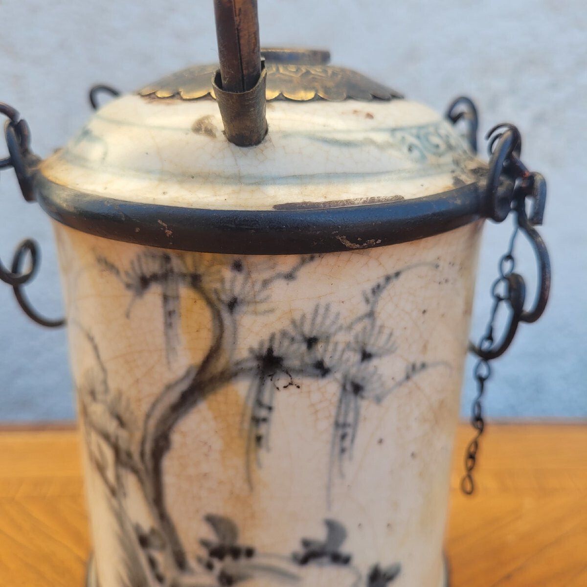Water/Opium Pipe In "Hue Blue " Porcelain, Late 19th Century, Early 20th Century photo Garden Decor