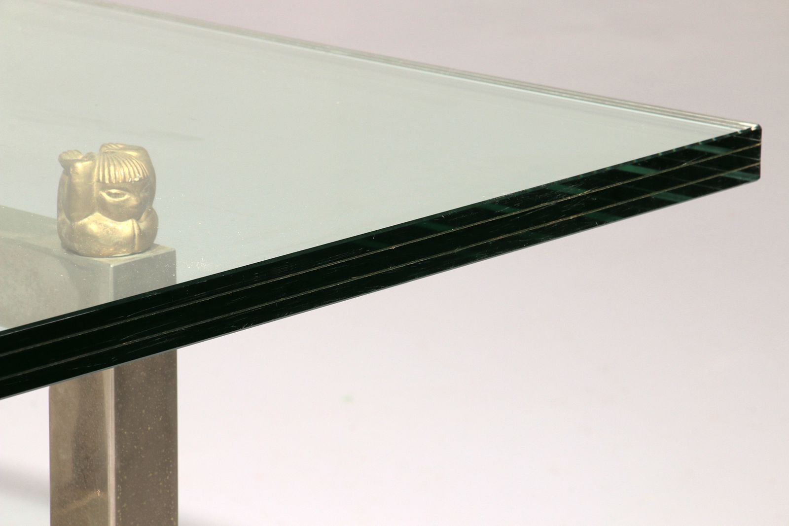 Peter Ghyczy Glass Coffee Table With Stainless Steel Frame Biri T29 photo vintage
