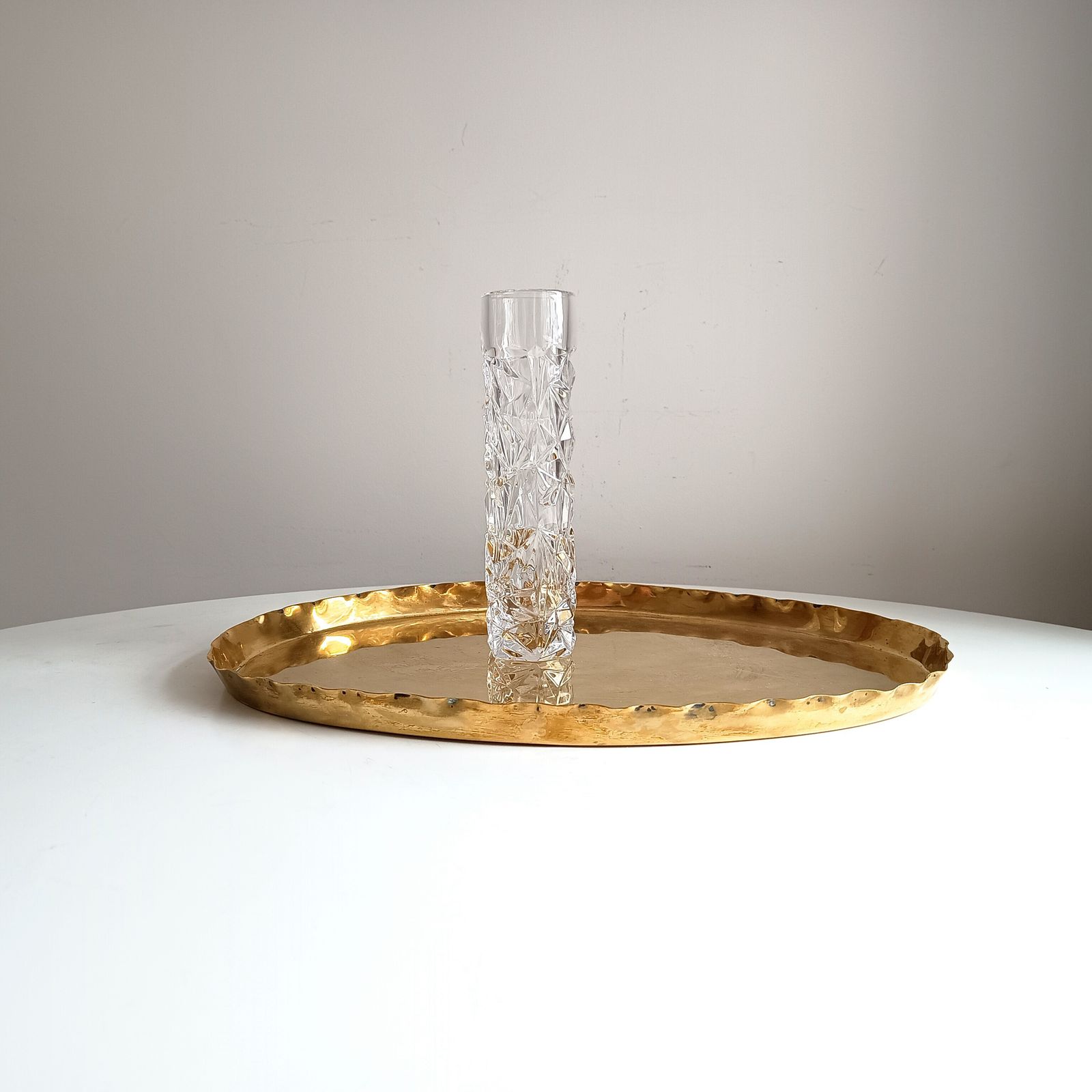 Tiffany & Co Crystal Glass Modernist Vase "Cut Rock" 1990s photo buy