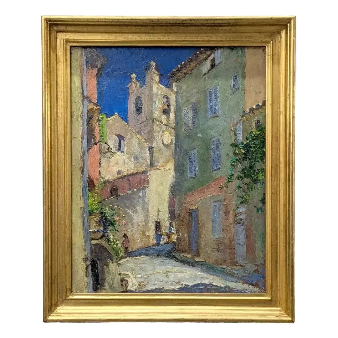 Entrance To A Provençal Village, Oil On Cardboard