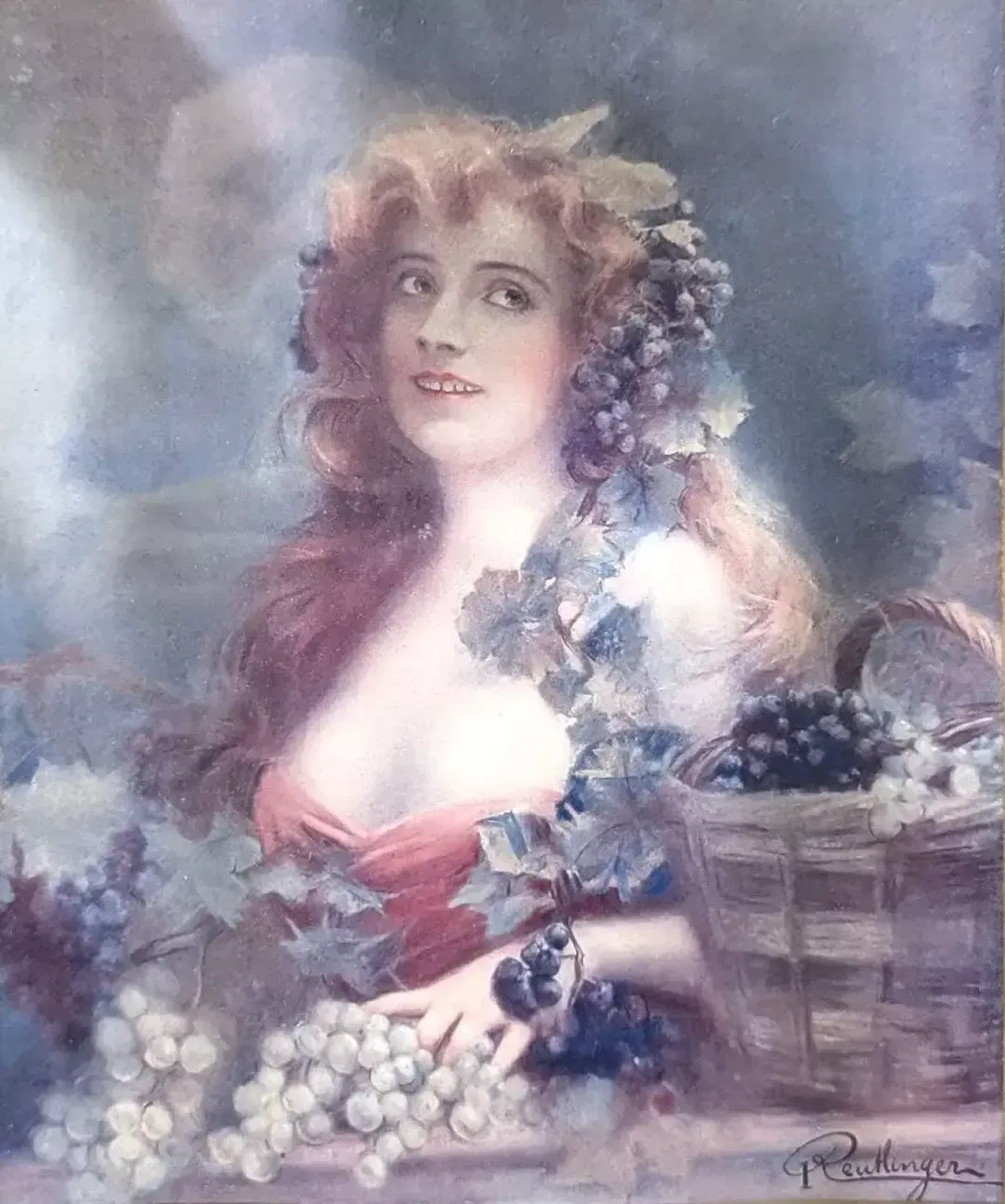 photo vinterior Art Nouveau Chromolithograph Of The Four Seasons For Young Women