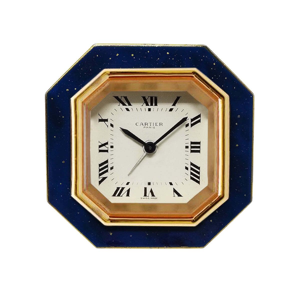 1980s Gorgeous Cartier Alarm Clock Pendulette. Made In Swiss