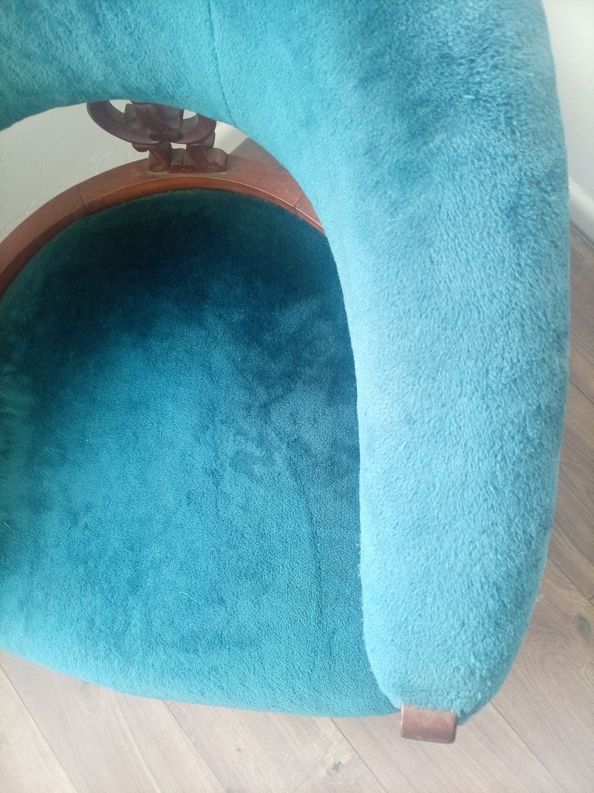 Furniture Tub Chair. Nursing Chair (Or Occasional Chair). Reupholstered Approximately 45 Years Ago. photo