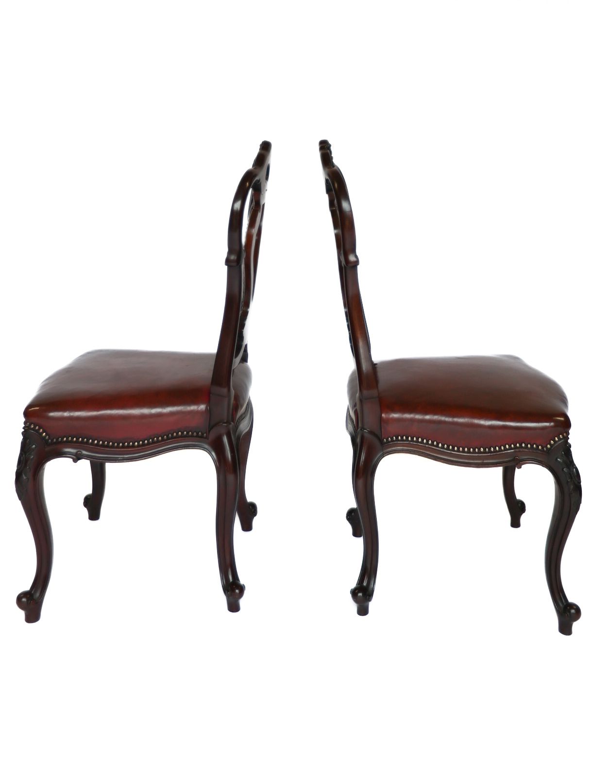 Pair Victorian Rosewood & Carved Side Chairs photo furniture