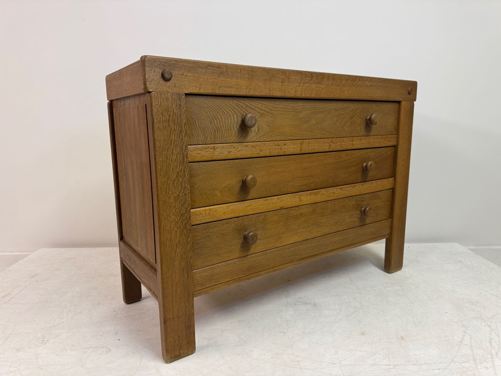 photo buy Brutalist Oak Chest Of Drawers, 1970s