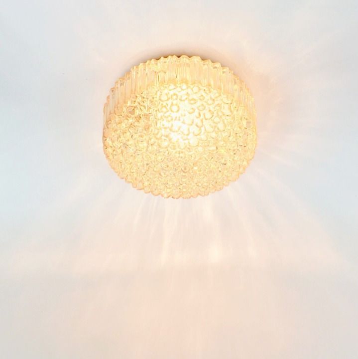 Mid Century Amber Bubble Glass Plafondlamp Van Helena Tynell Voor Limburg, Duitsland, Jaren 1970 photo buy