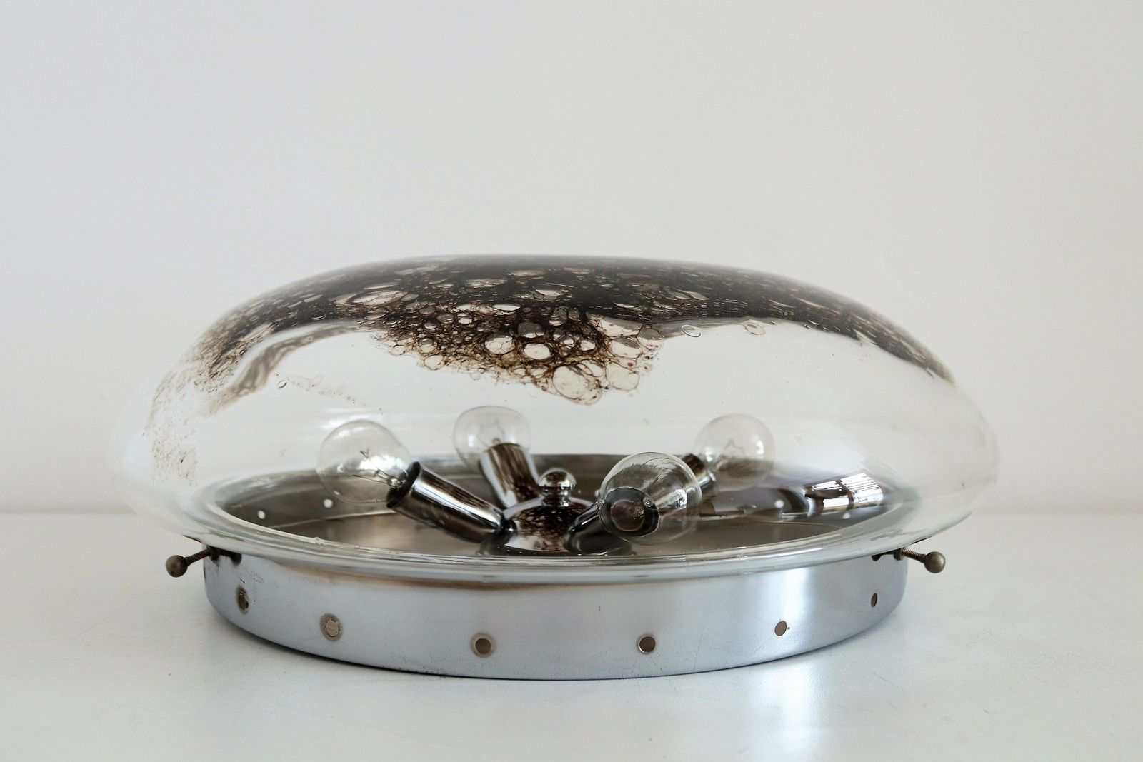 Italian Murano Bubble Glass Flush Mount Ceiling Light By La Murrina, 1970s