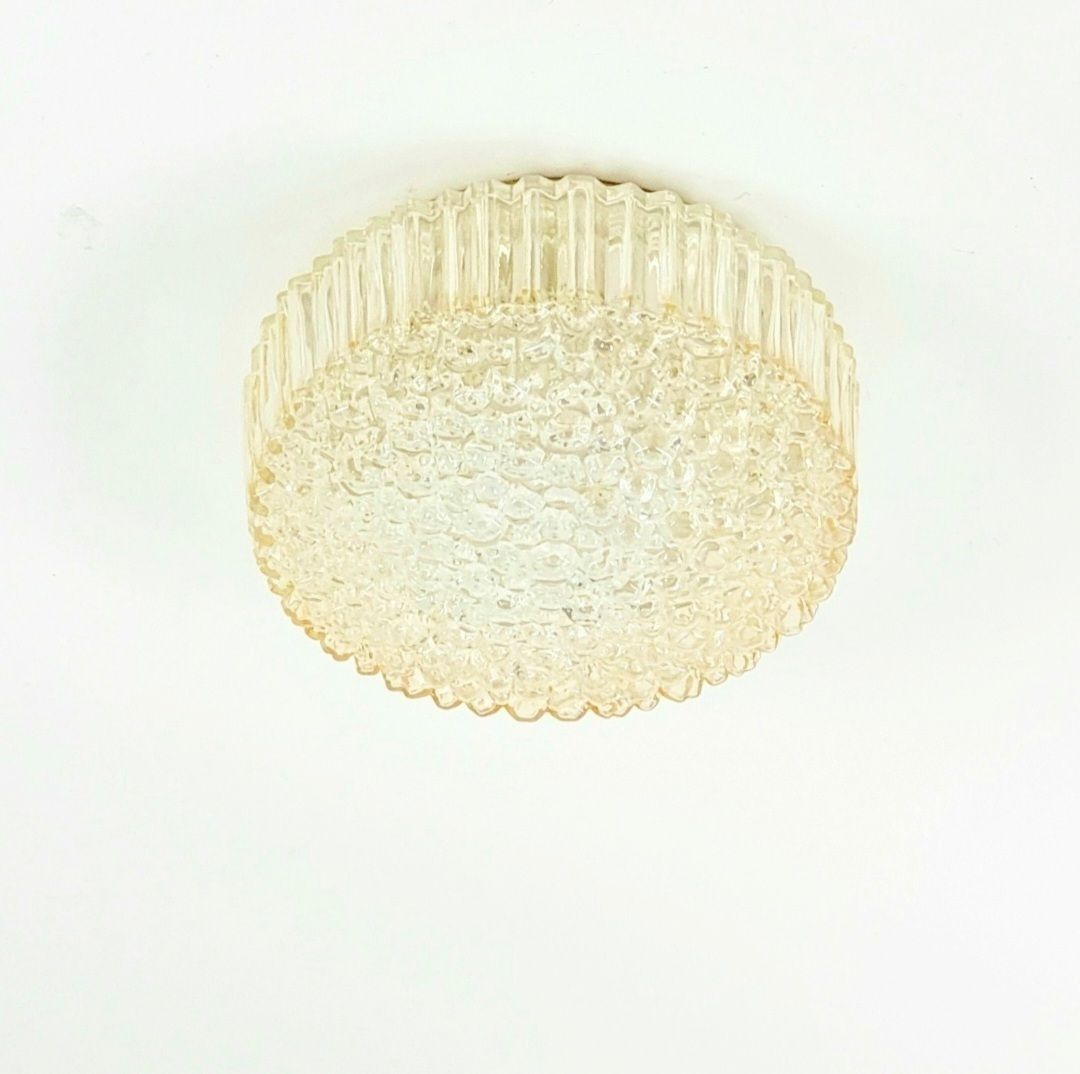 Mid Century Amber Bubble Glass Plafondlamp Van Helena Tynell Voor Limburg, Duitsland, Jaren 1970 photo furniture