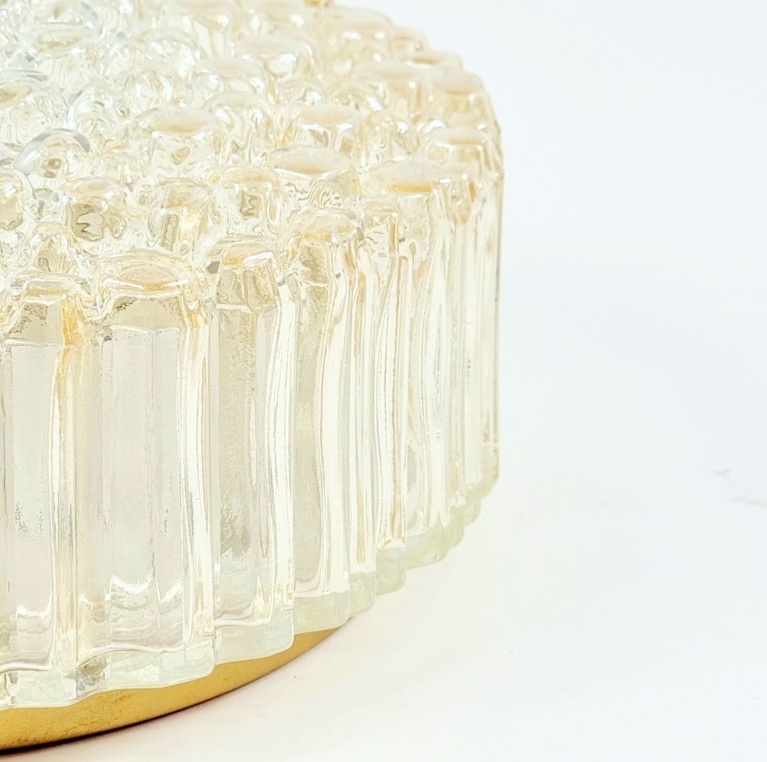 Mid Century Amber Bubble Glass Plafondlamp Van Helena Tynell Voor Limburg, Duitsland, Jaren 1970 photo vinterior