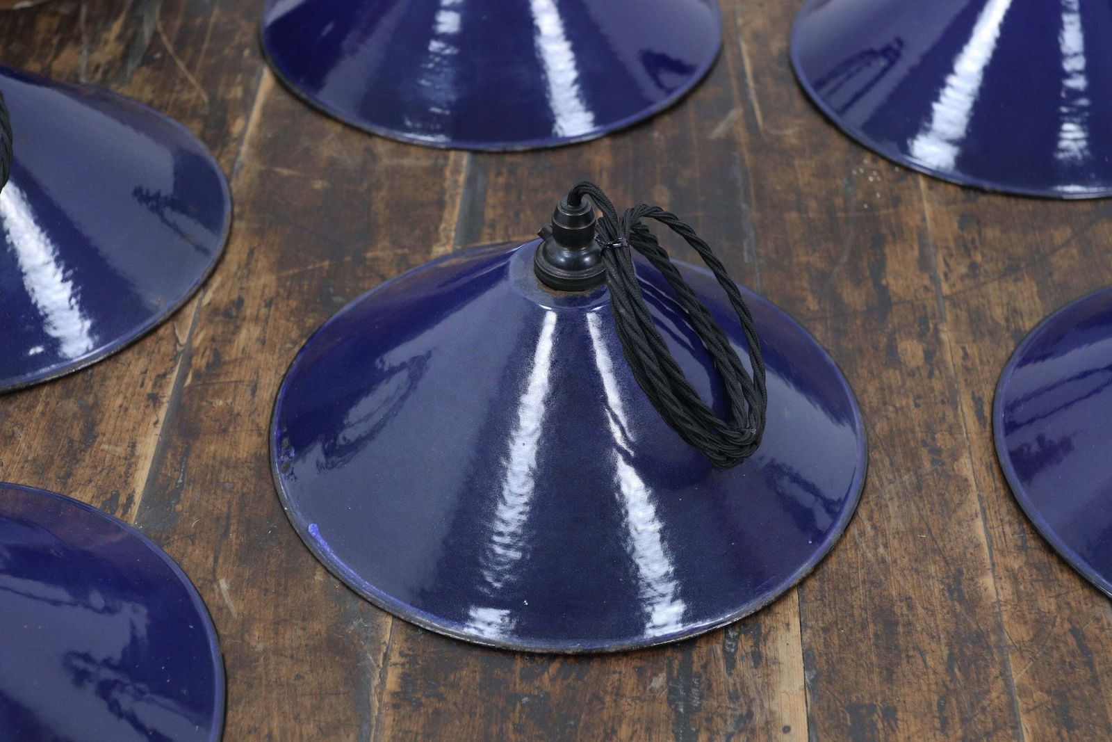 Early 20th Century French Dark Blue Coolie Lamps photo furniture