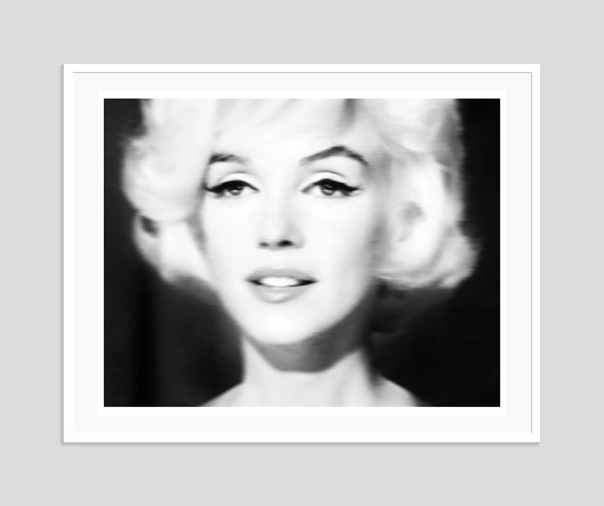 Batik 'Black And White Marilyn' Signed Limited Edition Print Framed In White photo furniture