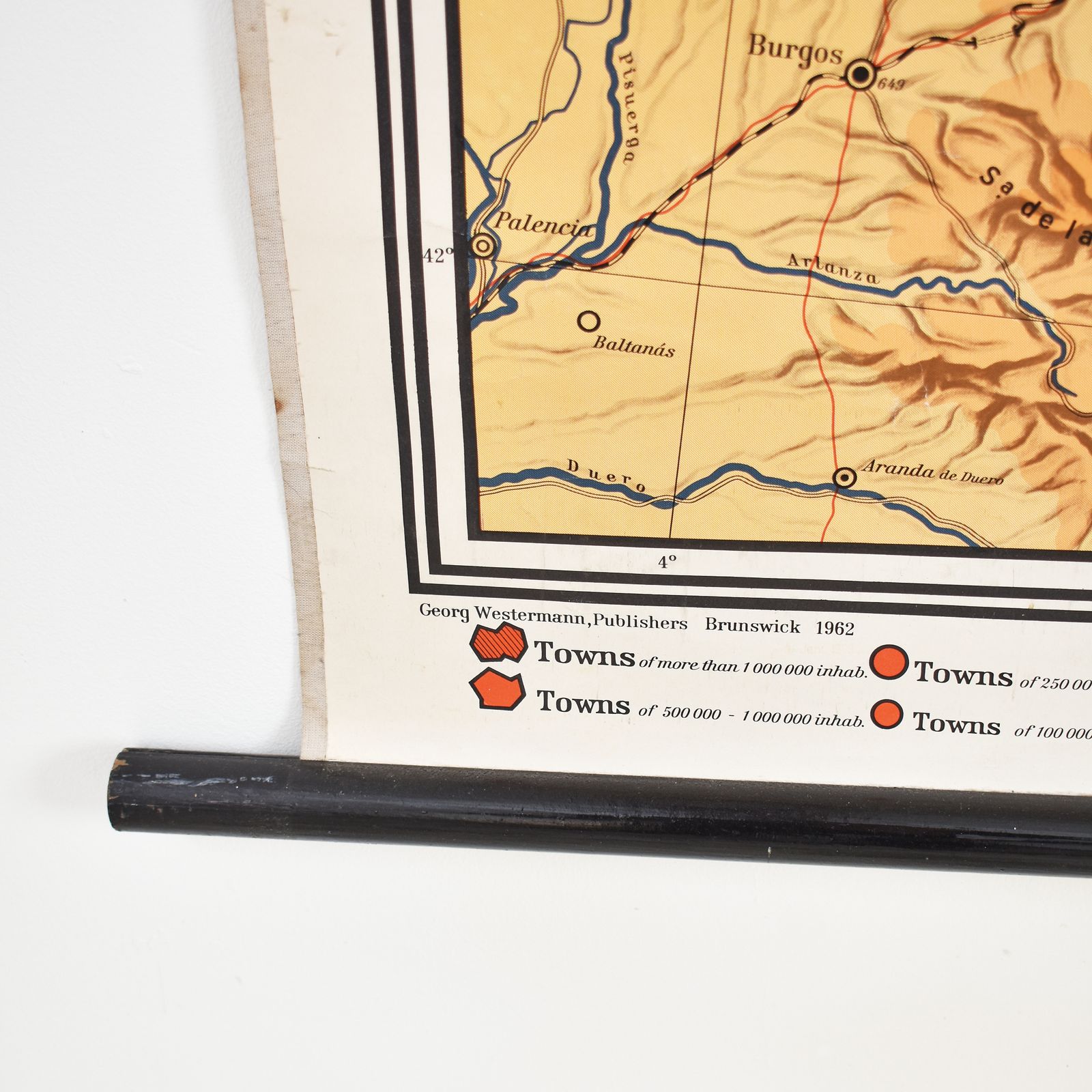 Large Antique French School France Map By Westermann photo for sale