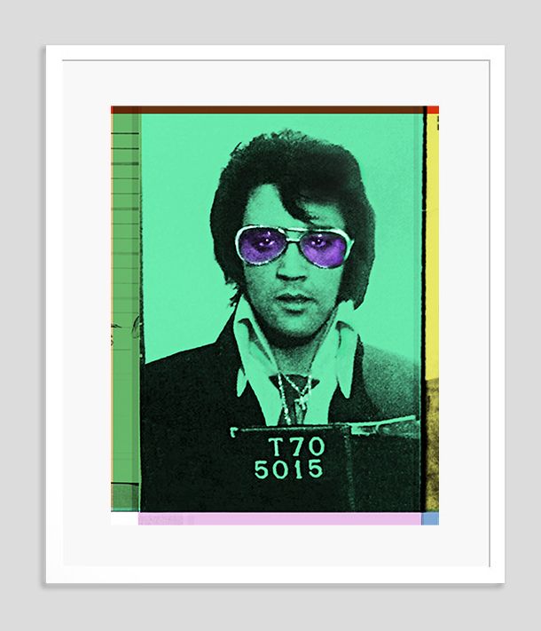 Batik 'Only Elvis' Signed Limited Edition Print Framed In White photo furniture
