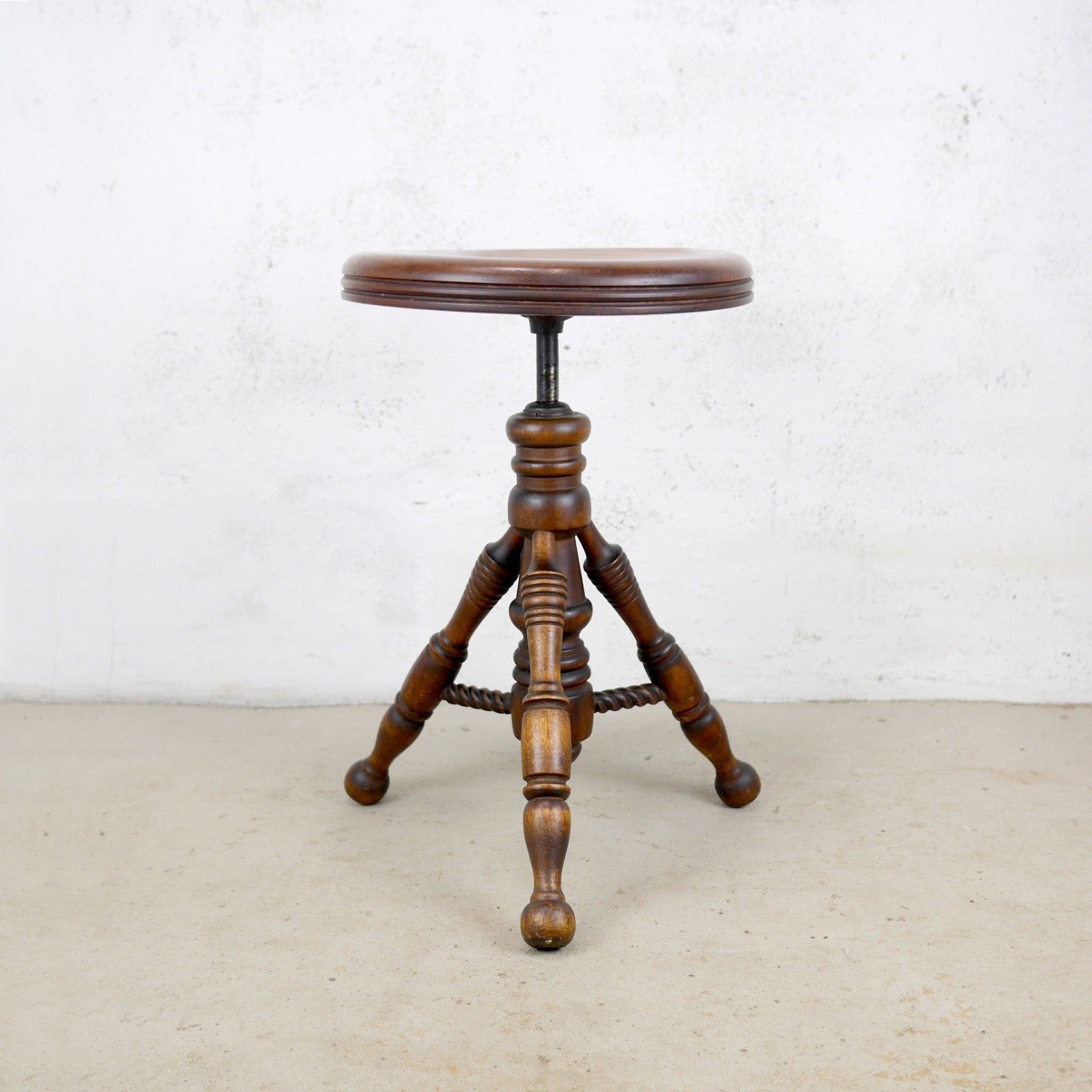 Antique Adjustable Wooden Cast Iron Piano Stool Plant Stand #103077 photo furniture