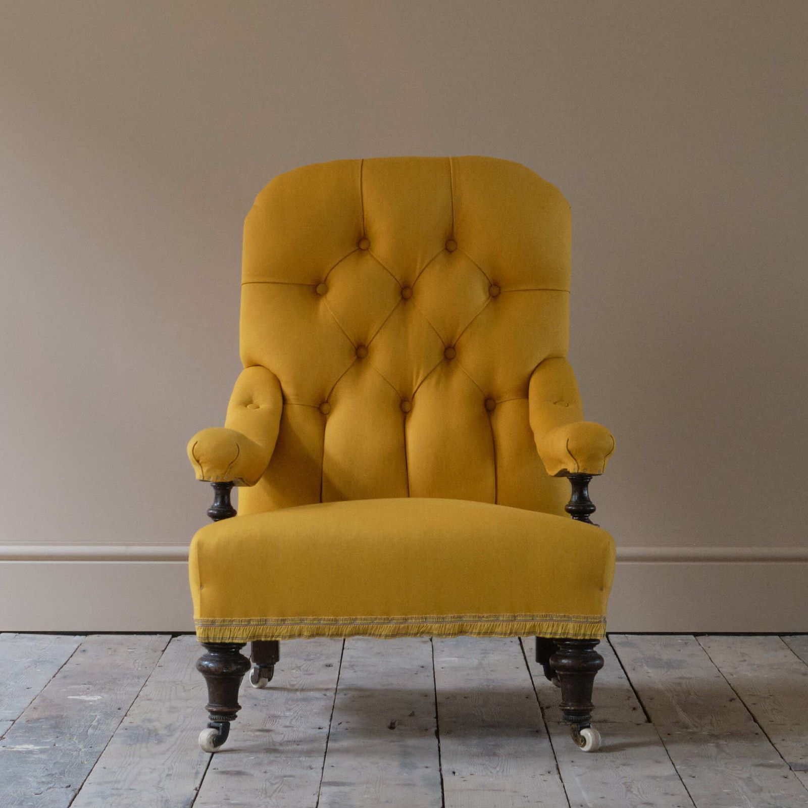 Petite 19th Century Open Armchair In Linen photo furniture