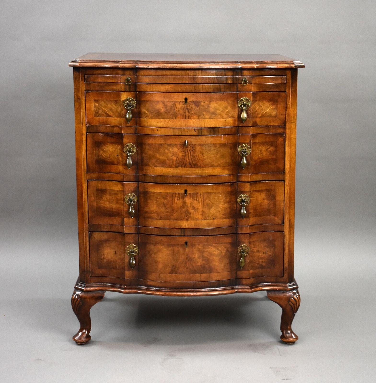 Antique Burr Walnut Serpentine Chest Of Drawers photo furniture