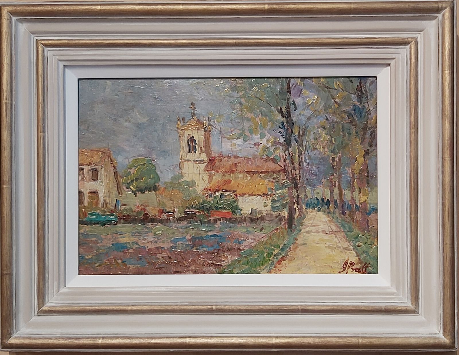 Jeffrey Pratt Painting   Lavender Fields With Church