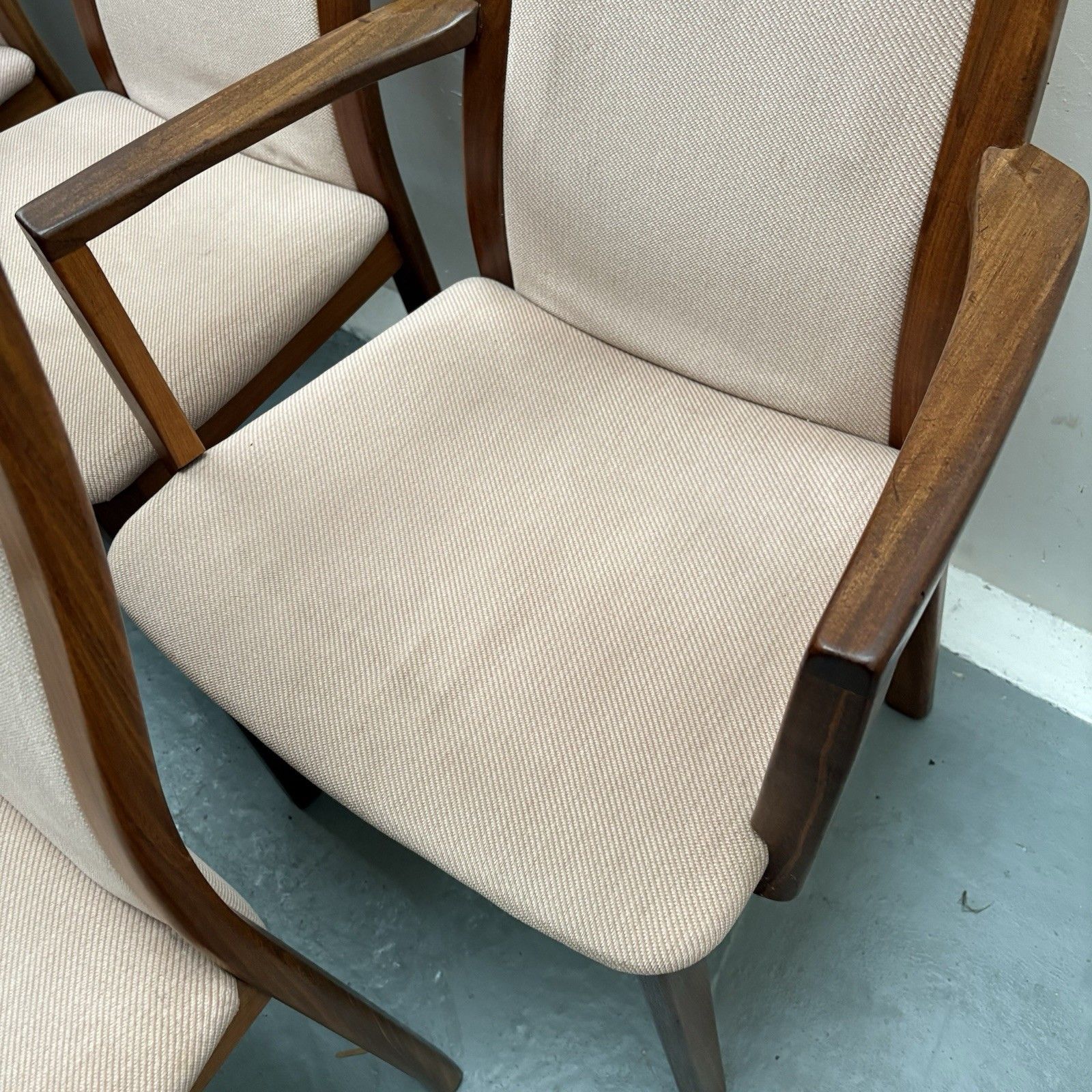 Furniture Set Of 6 G Plan Fresco Teak Dining Chairs Original Dusky Pink Upholstery Covers photo