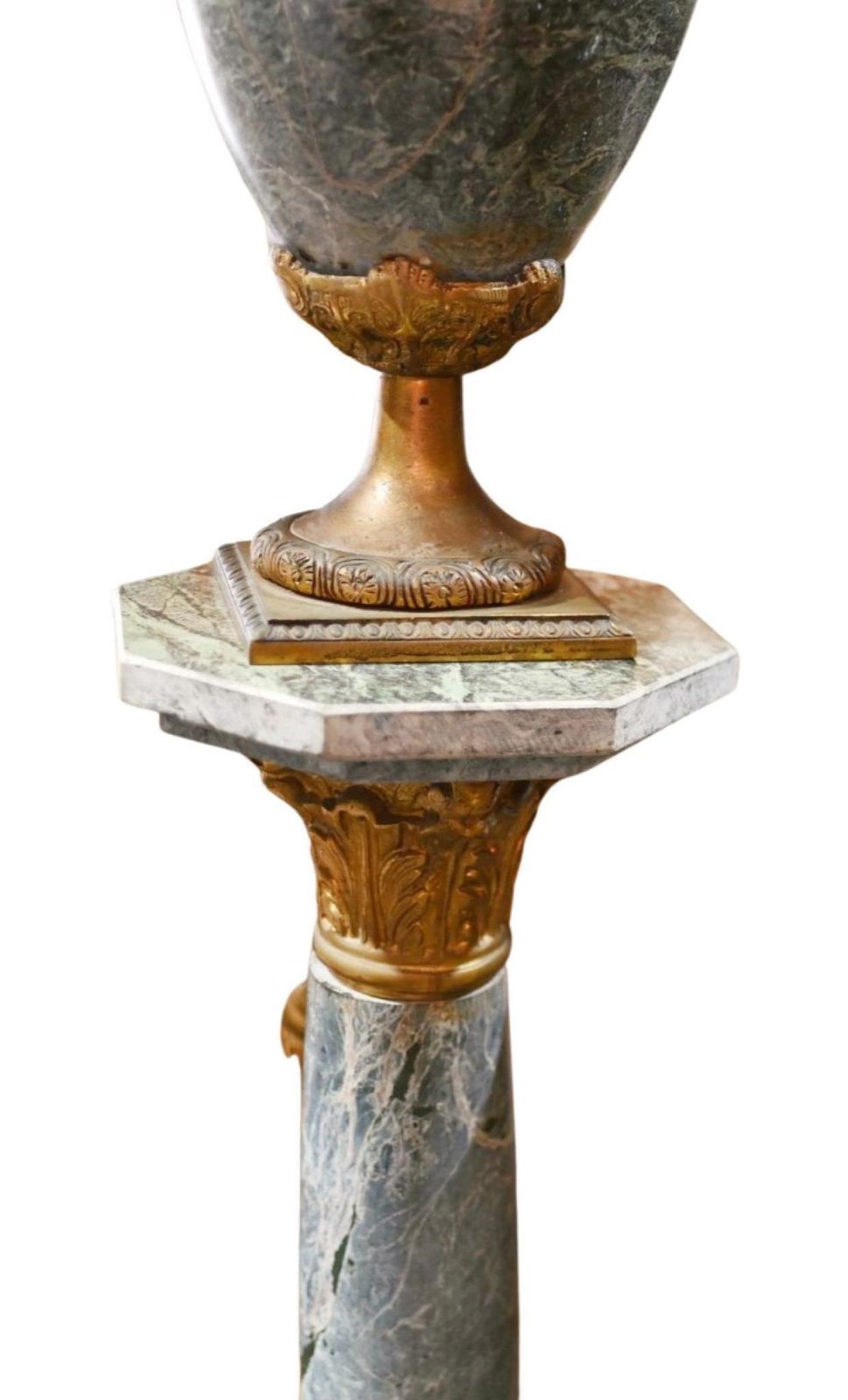Pair French Urns On Pedestal Stands Marble Neo Classical photo furniture