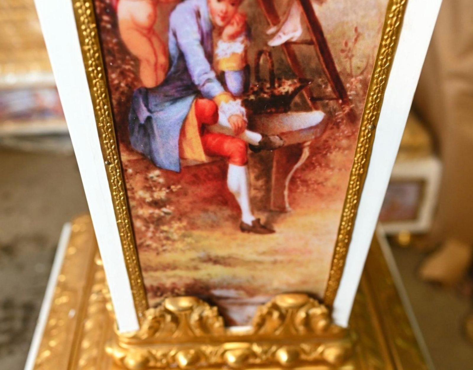 photo furniture Pair Of Sevres Style Porcelain Gilt Bronze Pedestals Louis XVI Reviva