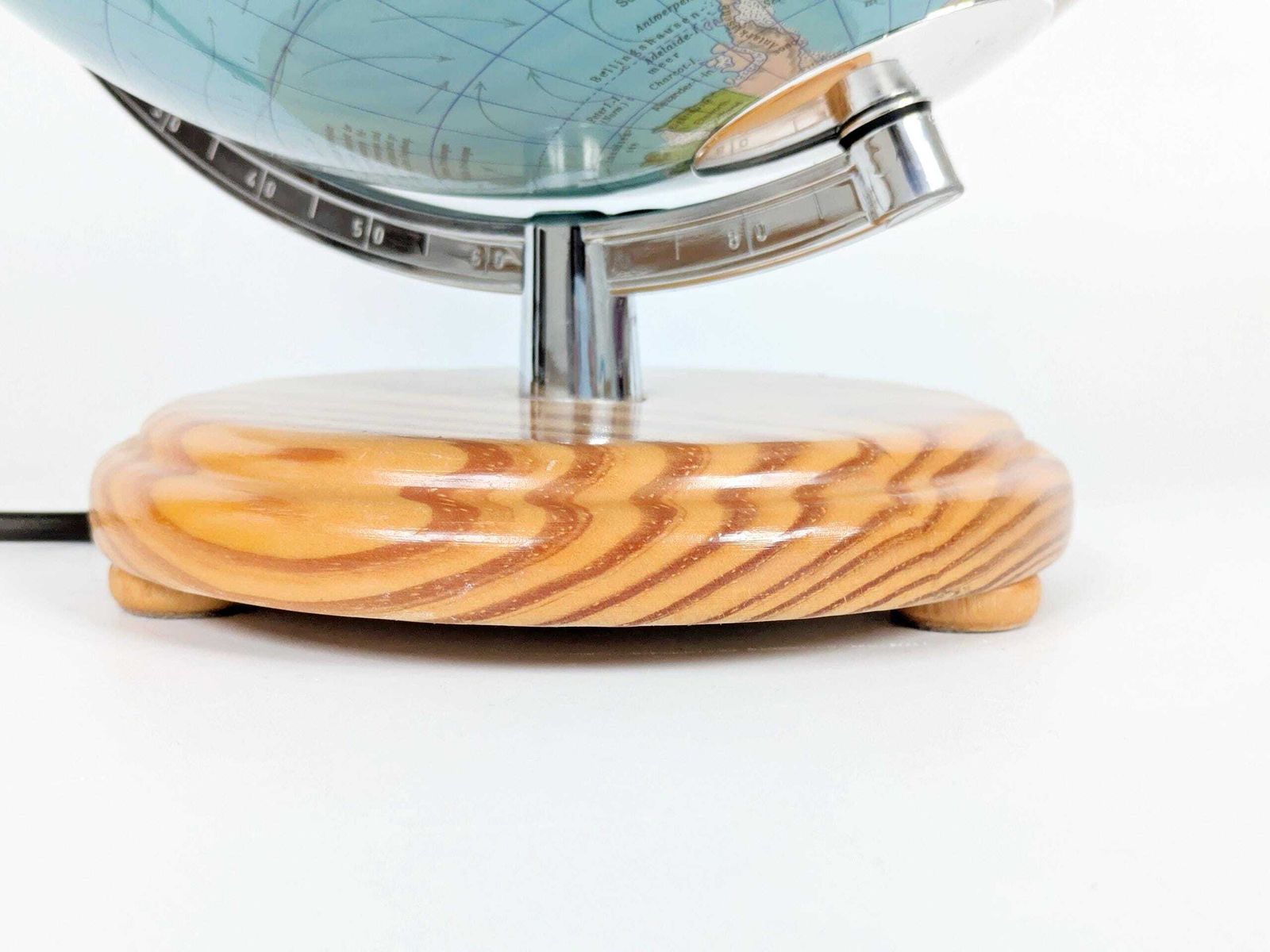 photo buy Vintage 1980s Columbus Duplex Illuminated Globe: Political & Physical Map, Pine Wood Base, European Plug