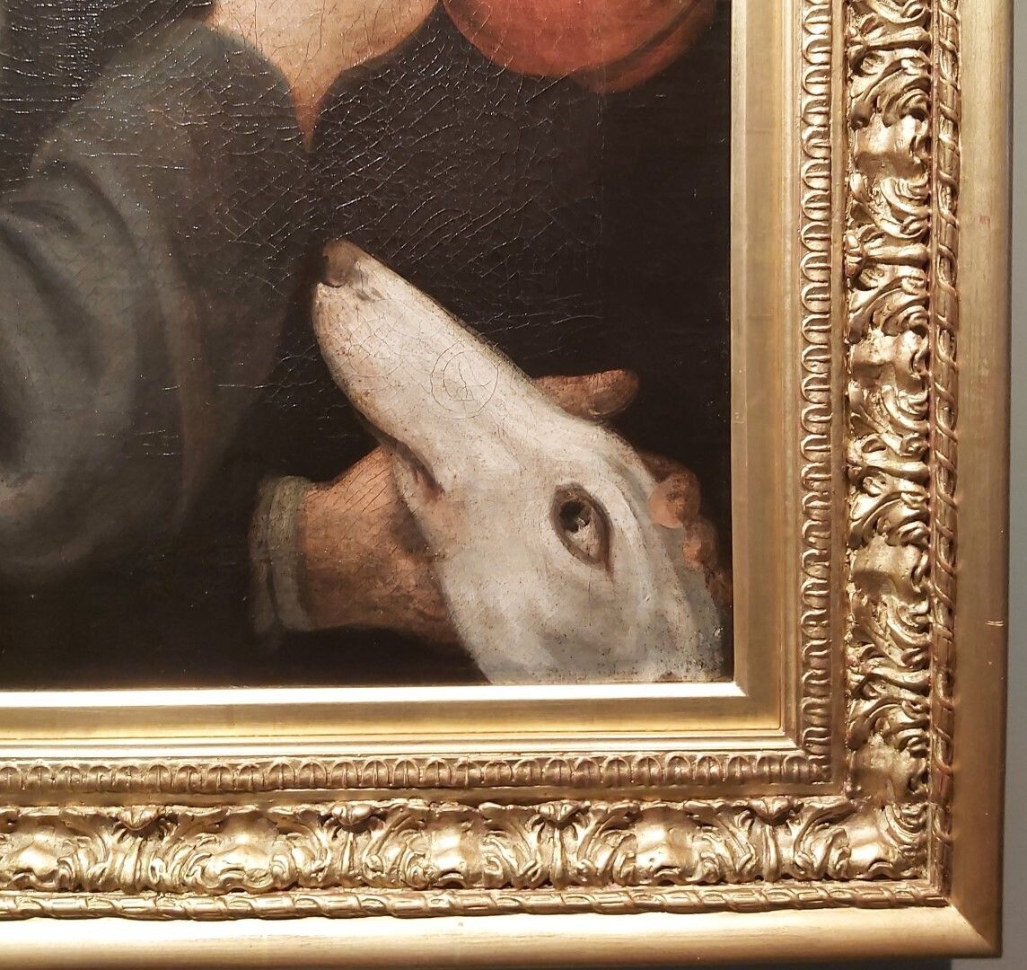 photo vinterior Beautiful Early 18th Century Portrait Of Peasant And His Dog Attrib. Richard Waitt