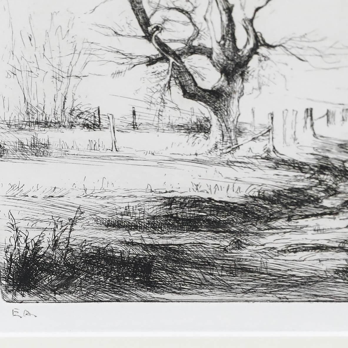 Jean Pierre Cornet (B.1925) 20th Century Etching, A Ramble In The Countryside photo Art