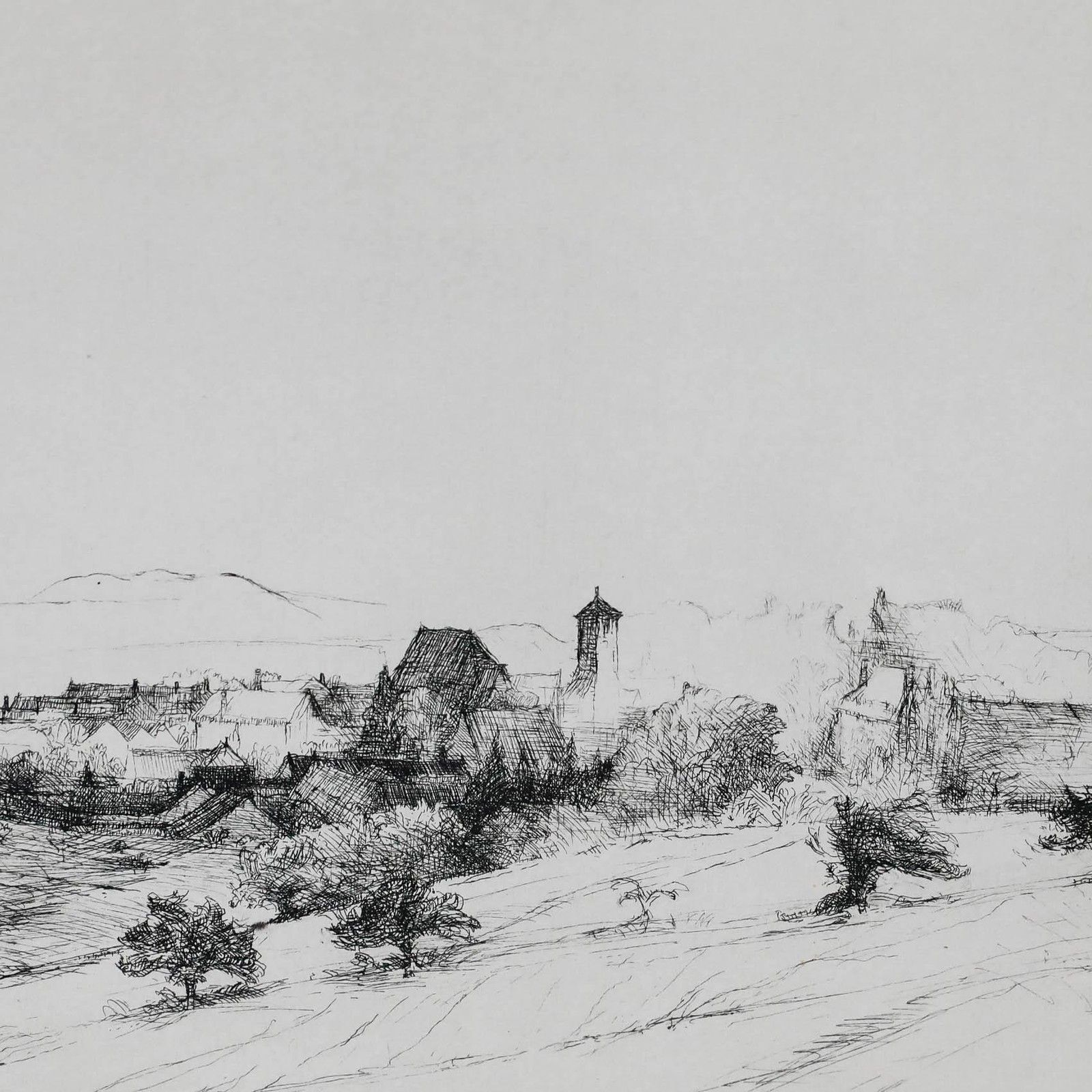 Jean Pierre Cornet (B.1925) Mid 20th Century Etching, Bussy En Othe photo Art