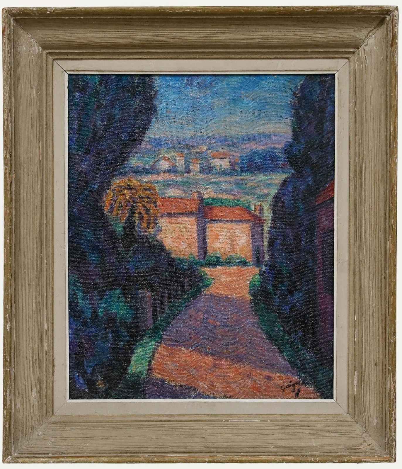 Jean Goigoux Framed Mid 20th Century Oil, The Path To The Village