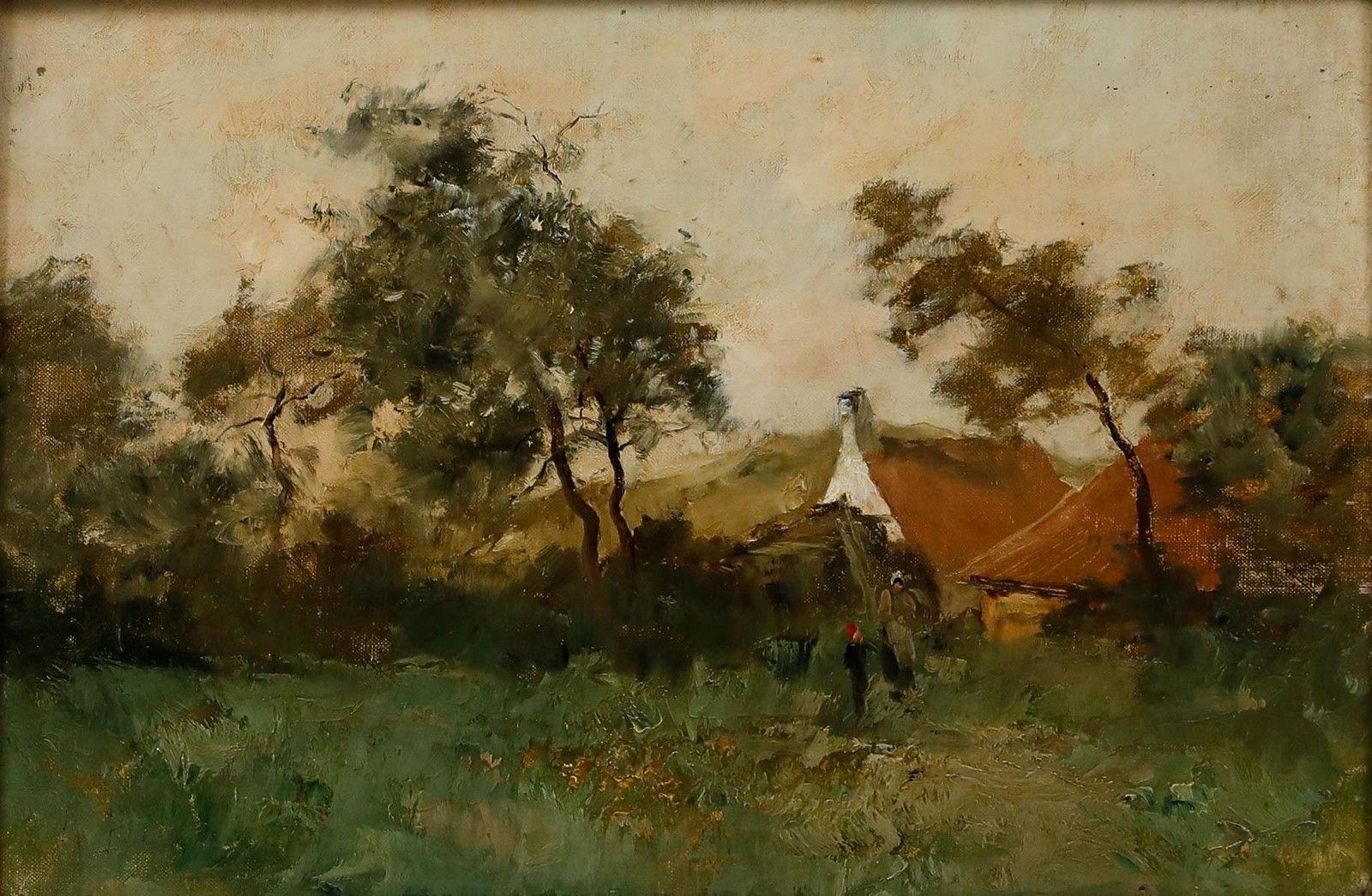 Binjé Frans (1835 1900) Late 19th Century Oil, Leaving The Farm photo furniture