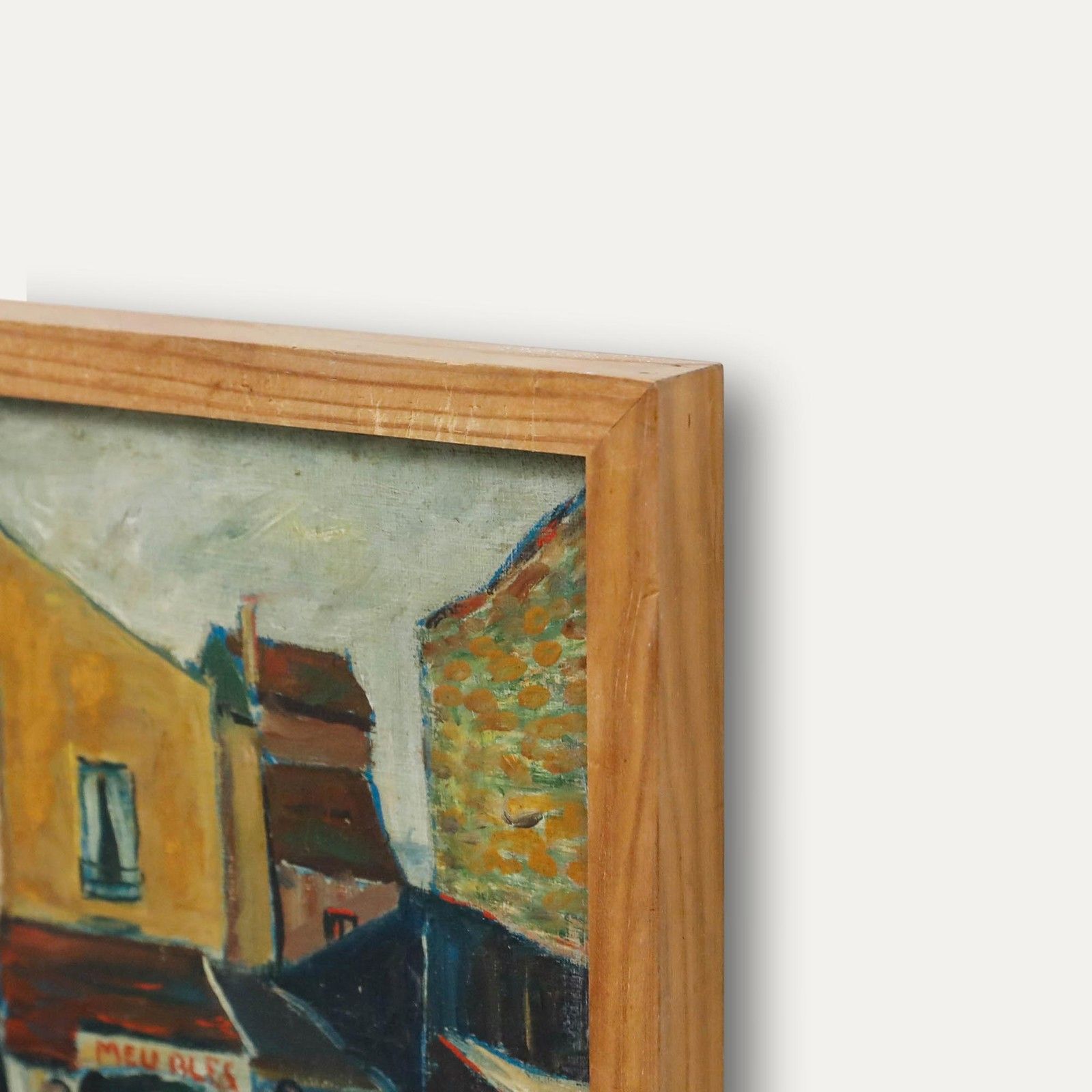 Jean Lefort (B.1948) Framed 20th Century Oil, A Flea Market In Paris photo Art