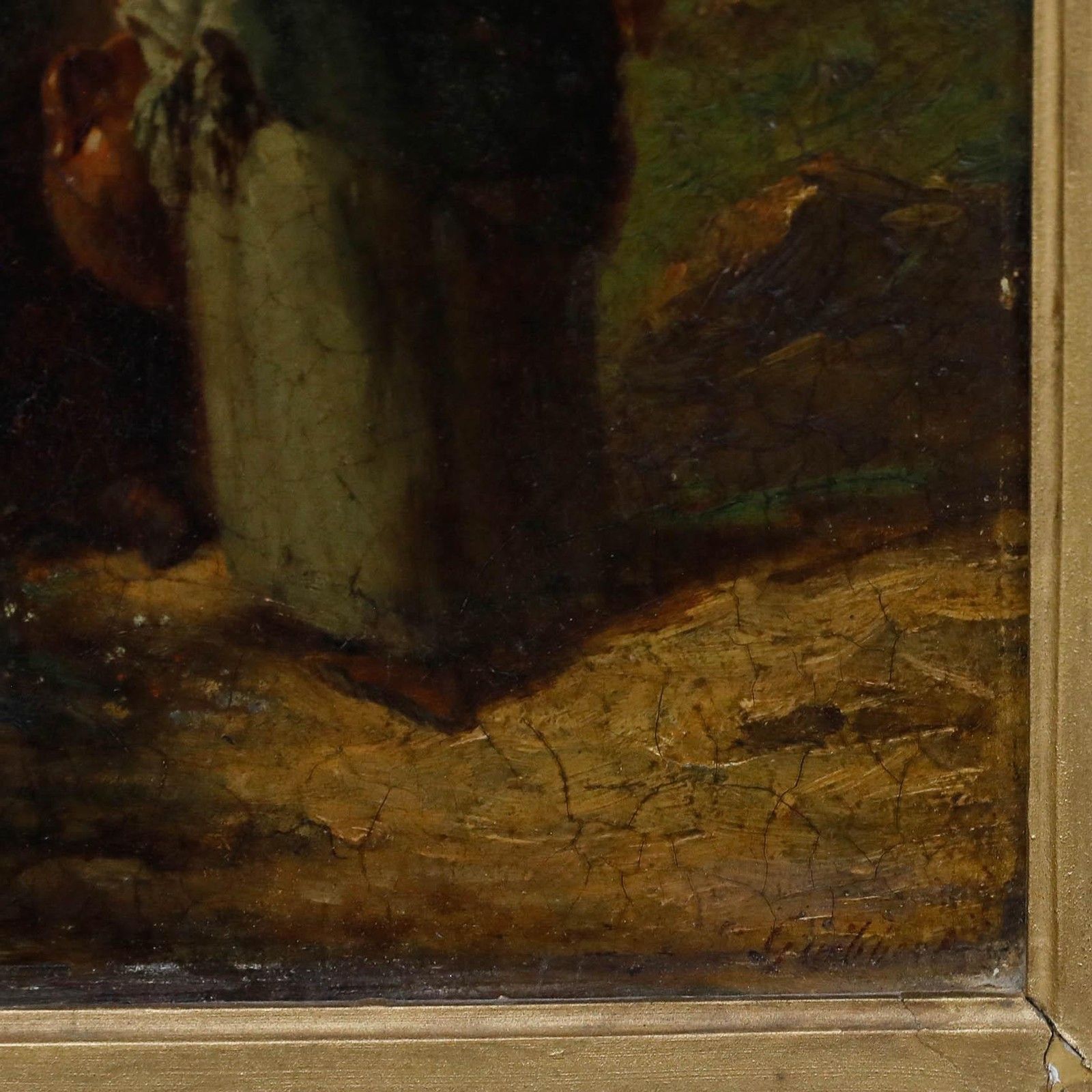 Charles Michel Guilbert D'anelle (1820 1889) Oil, Collecting Water photo vinterior