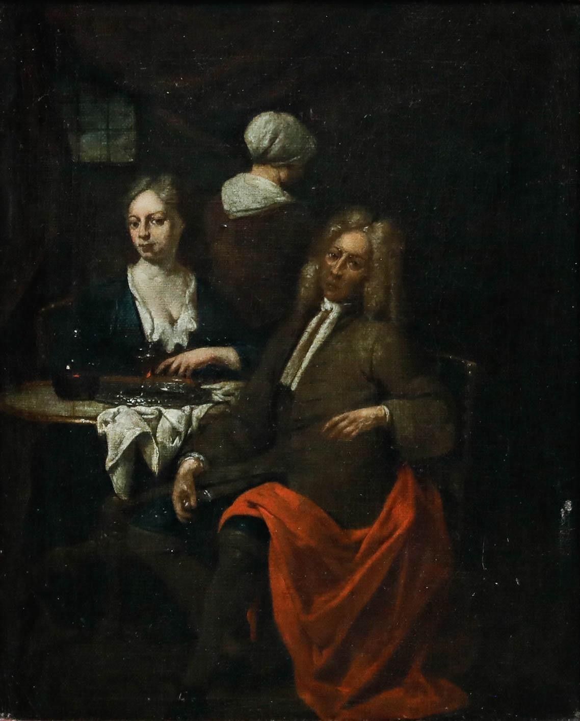 Jan Baptist Lambrechts (1680 1731) 18th Century Oil, Interior Scene I photo furniture
