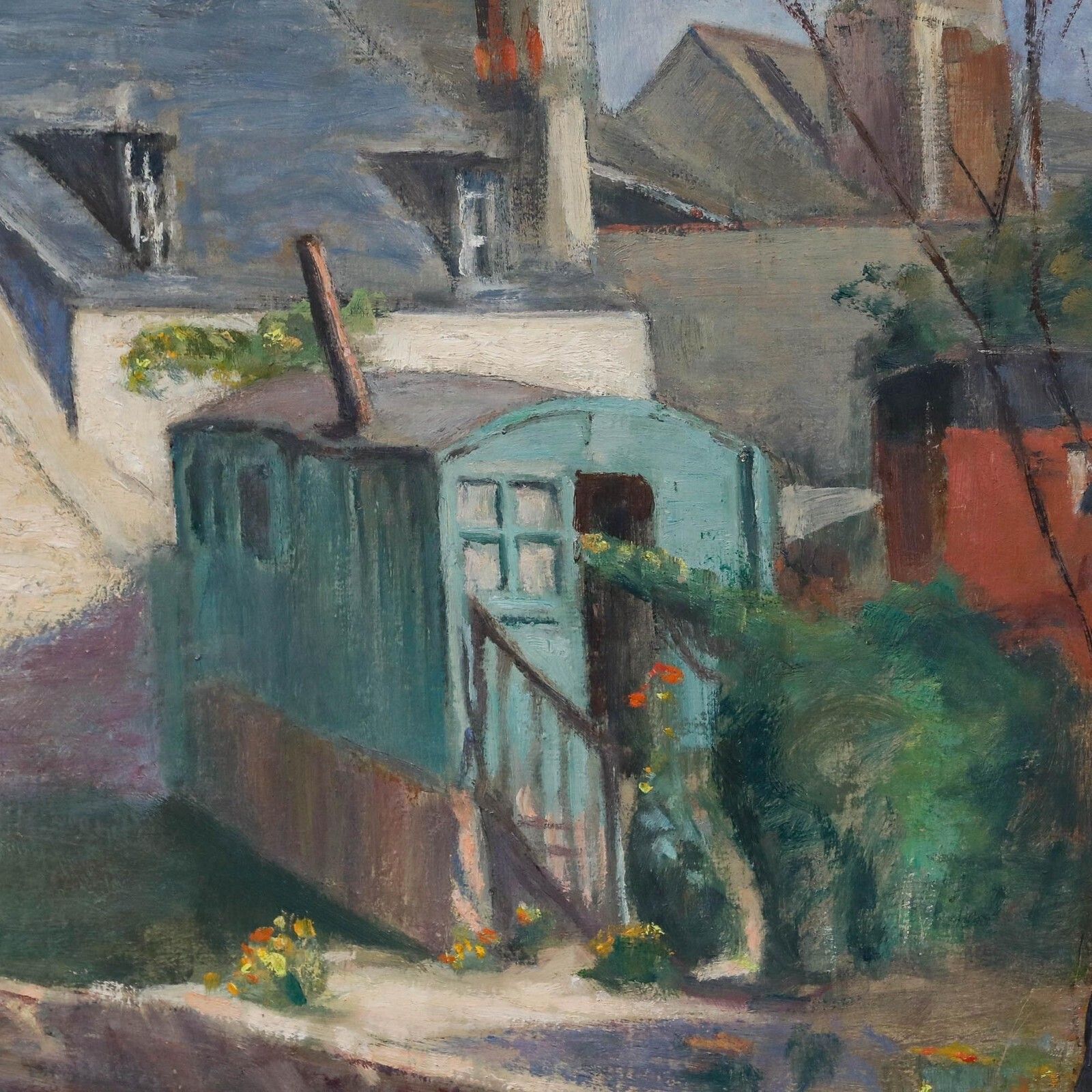 Cecile Hertz Eyrolles (1875 1974) Mid 20th Century Oil, Little Shepherds Hut photo Art
