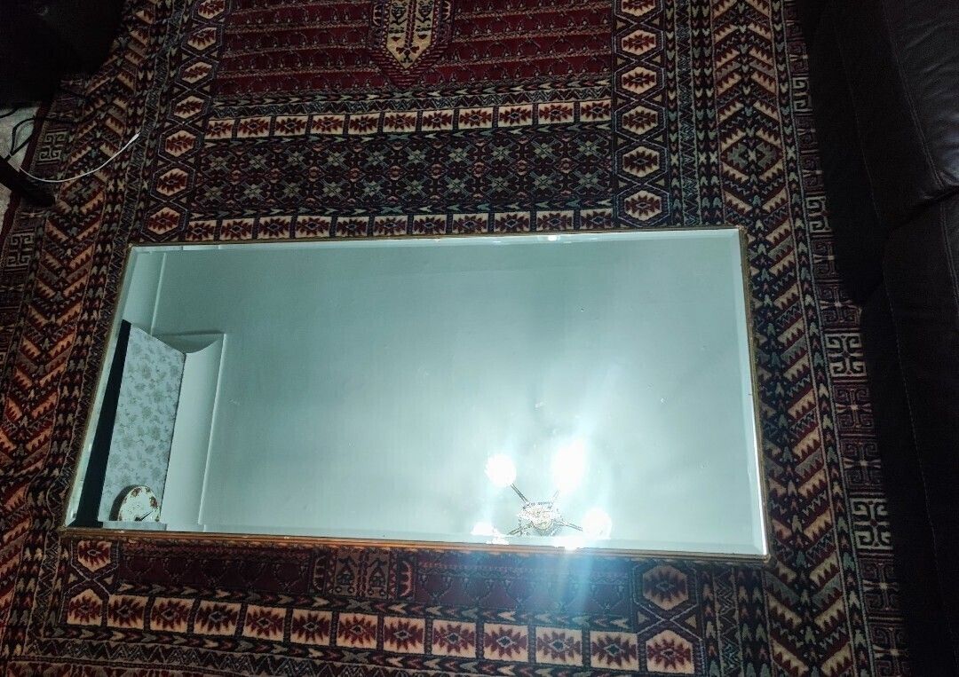 Antique French Gilt & Mirrored Glass Coffee Table photo furniture