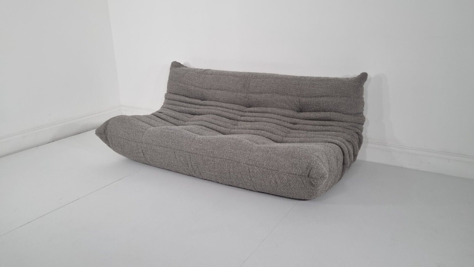 Ligne Roset Togo 3 Seater In Grey Boucle Immaculate Condition photo for sale