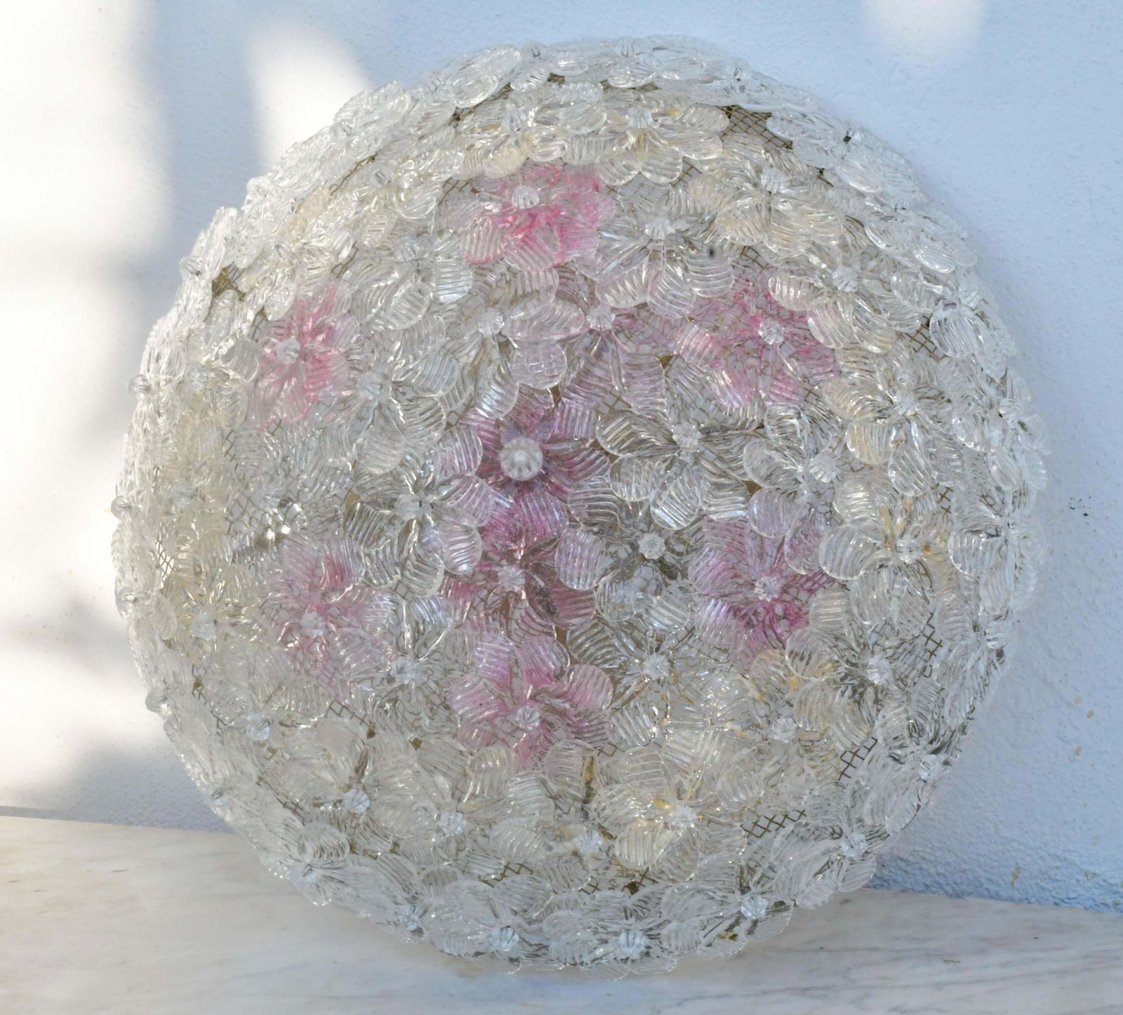 photo vinterior Amazing Set Of 2 Murano Glass Ceiling Flower By Seguso For Venini