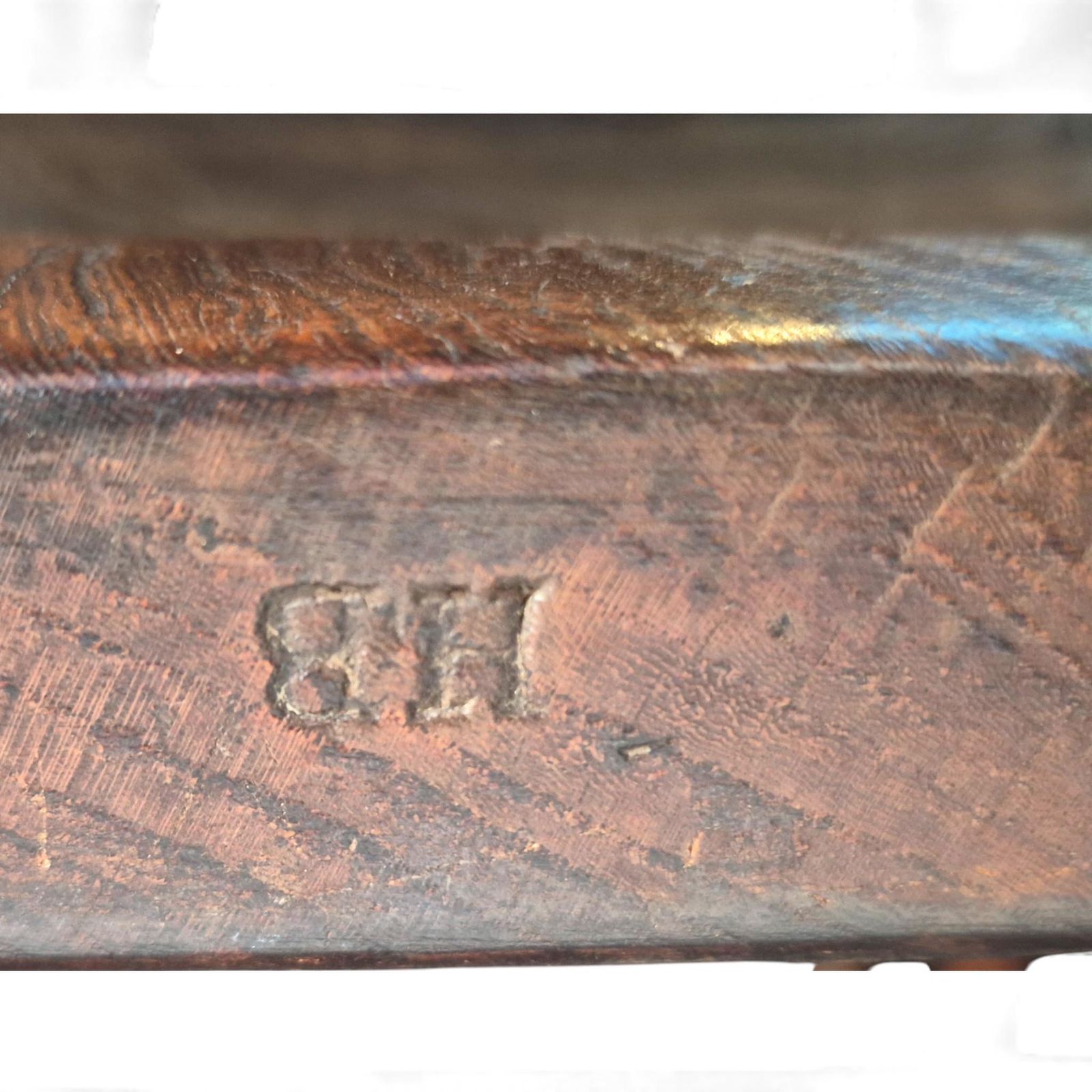 225.0 Antique Beech & Elm Country Armchair – 19th Century Bow Back Elbow Chair With Maker’s Stamp photo