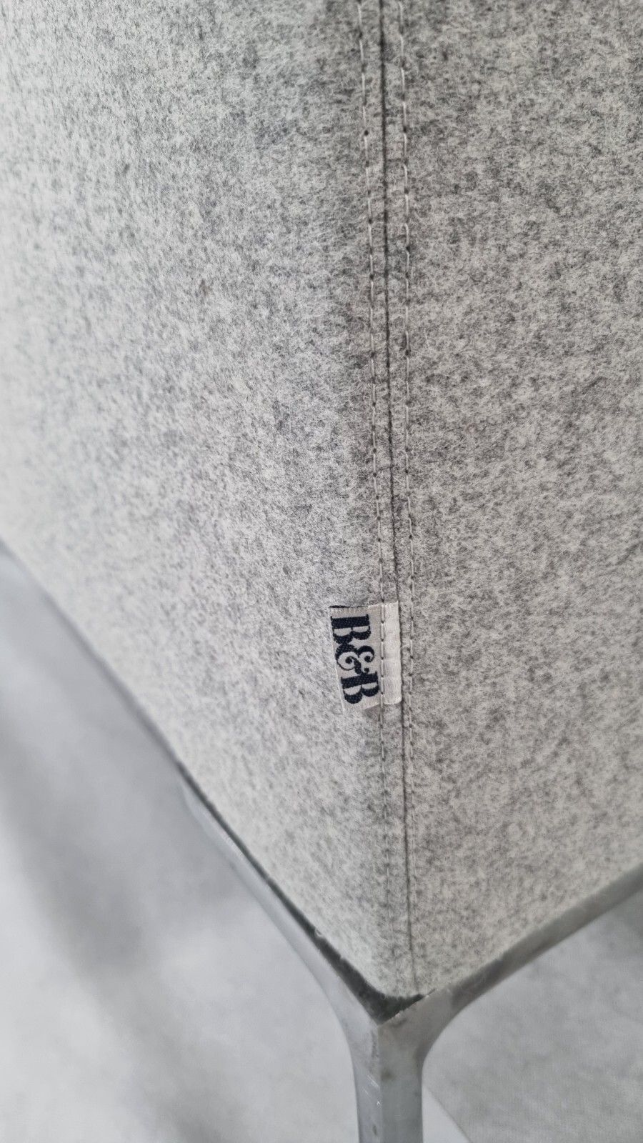 photo buy Bb Italia Charles L Shape In Luxuriously Soft Light Grey Wool Impeccable Cond