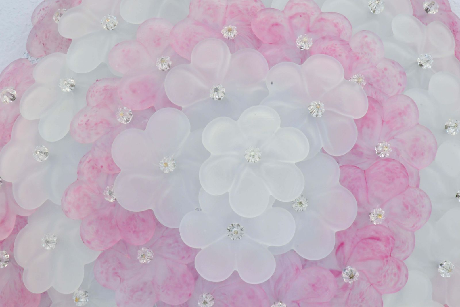 Elegant Murano Ceiling Light Pink Flower By Seguso For Venini, Italy photo 2336.0