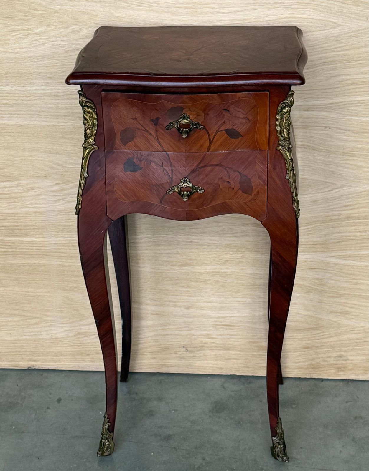 Antique French Louis XV Marquetry Nightstands With Drawers, Set Of 2 photo 2062.0