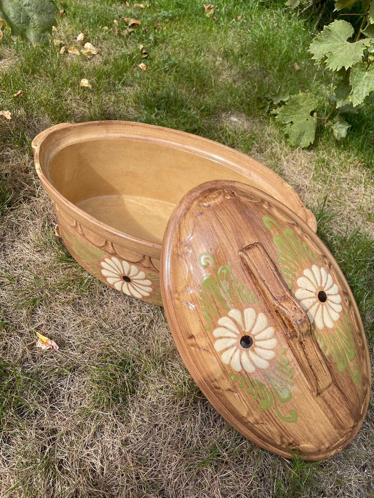 Huge French Oven To Table Terrine   Majolica Style   Hand Painted   Family Dinners photo furniture