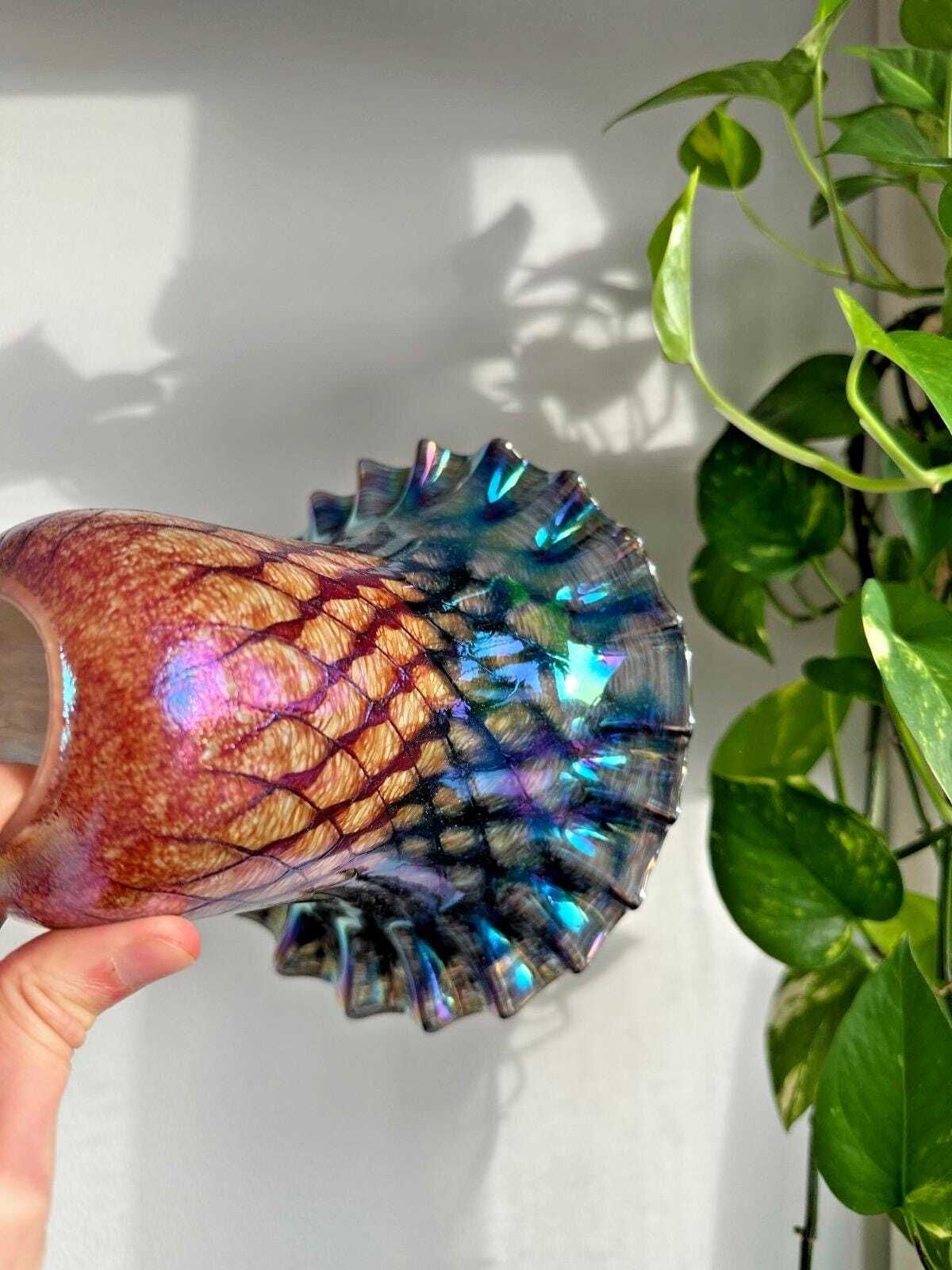Vintage John Ditchfield Glasform Iridescent Light Shade photo for sale