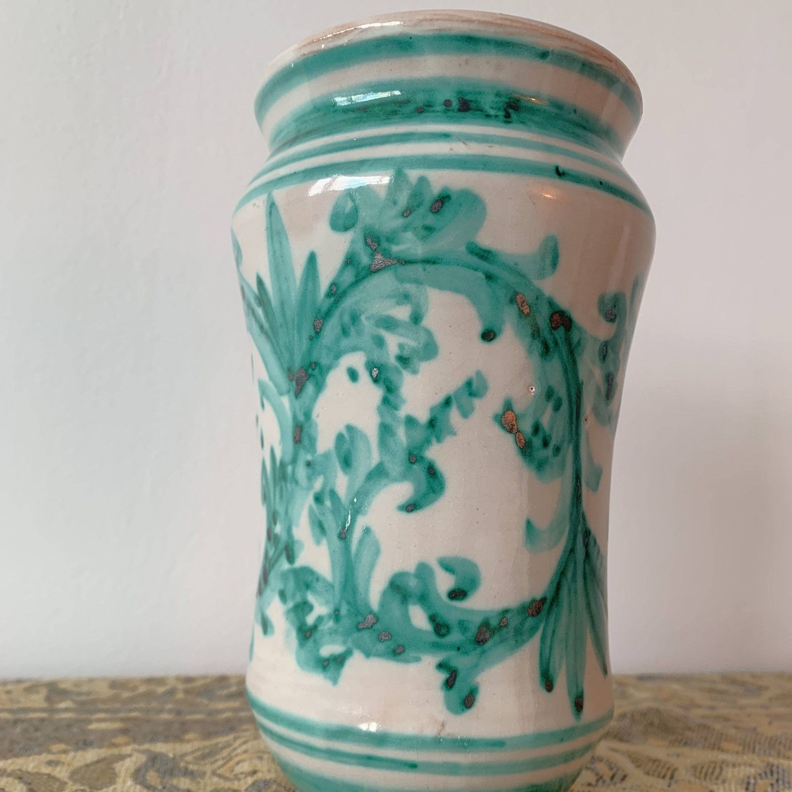 Rare Art Vase   By Igor Santo Stefano Di Camastra   Teal Fern Design photo furniture