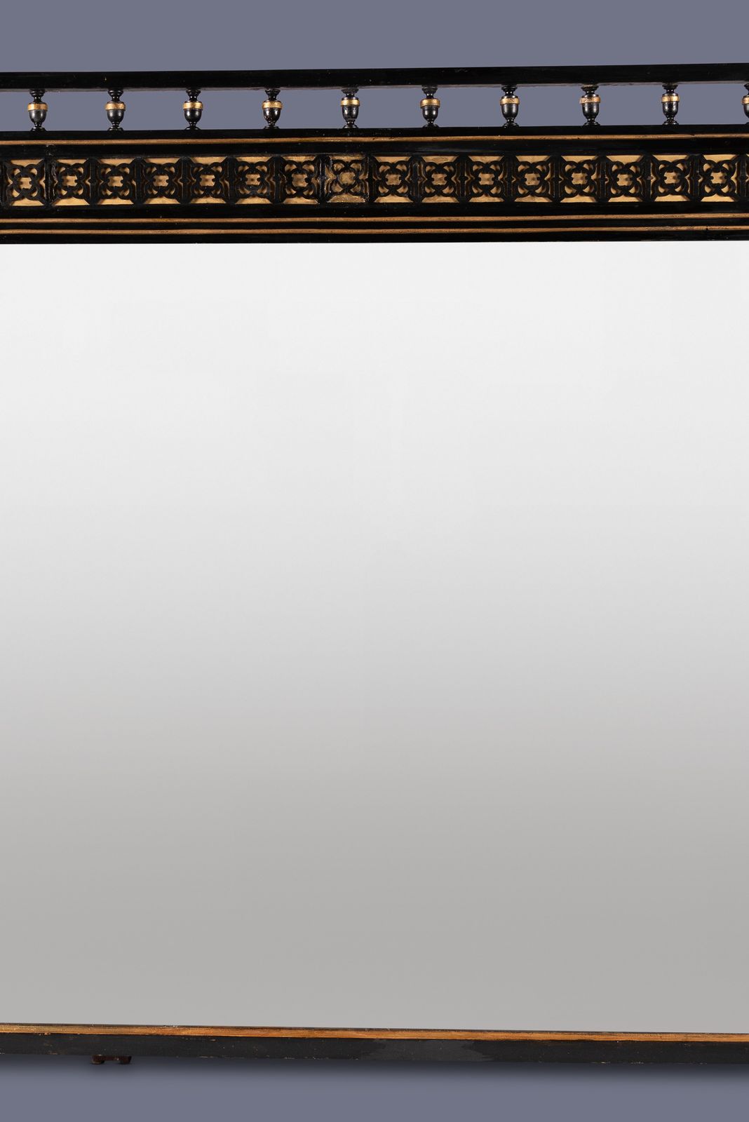 Large Wide 19th Century Victorian English Ebonised And Parcel Gilt Overmantle Mirror photo furniture