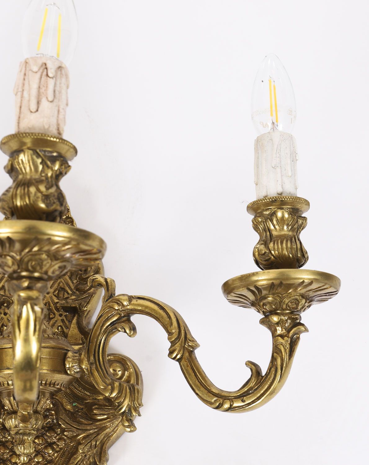 Pair Of French Louis Revival 3 Branch  Ormolu Wall Lights C1900 photo 1100.0