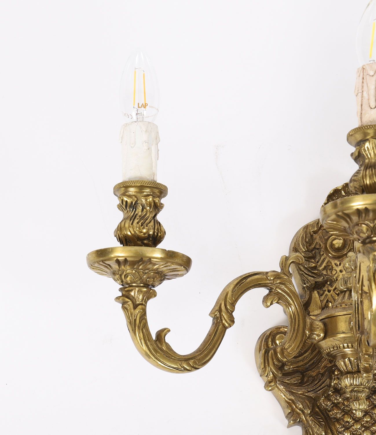 photo furniture Pair Of French Louis Revival 3 Branch  Ormolu Wall Lights C1900