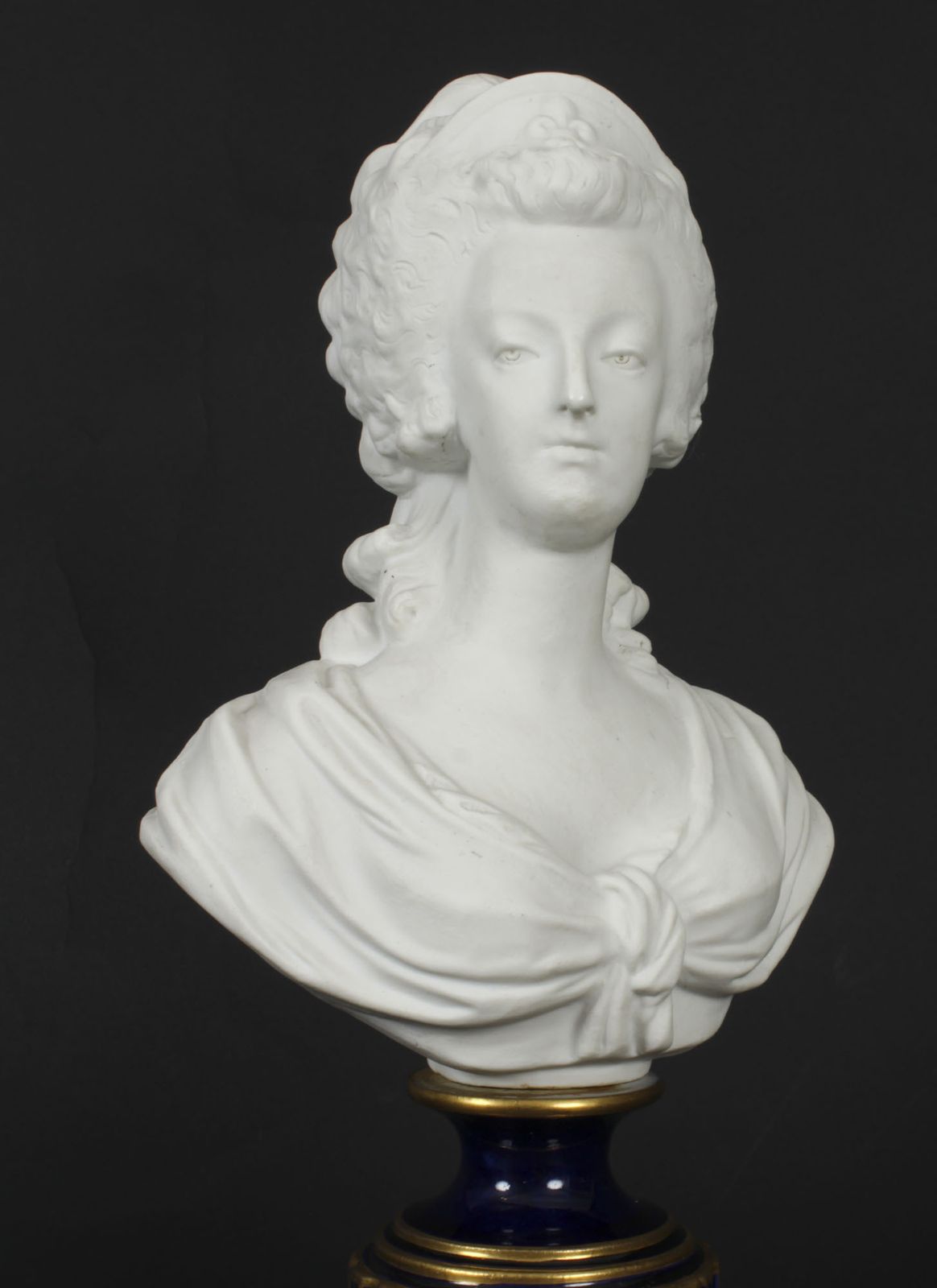 Antique Sevres  Bisque Porcelain Bust Marie Antoinette 19th C photo vinterior